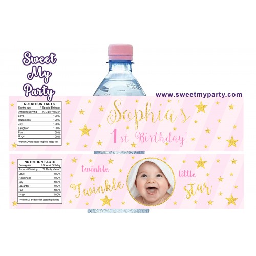 Twinkle Twinkle Little Star water bottle labels,(004a,c)